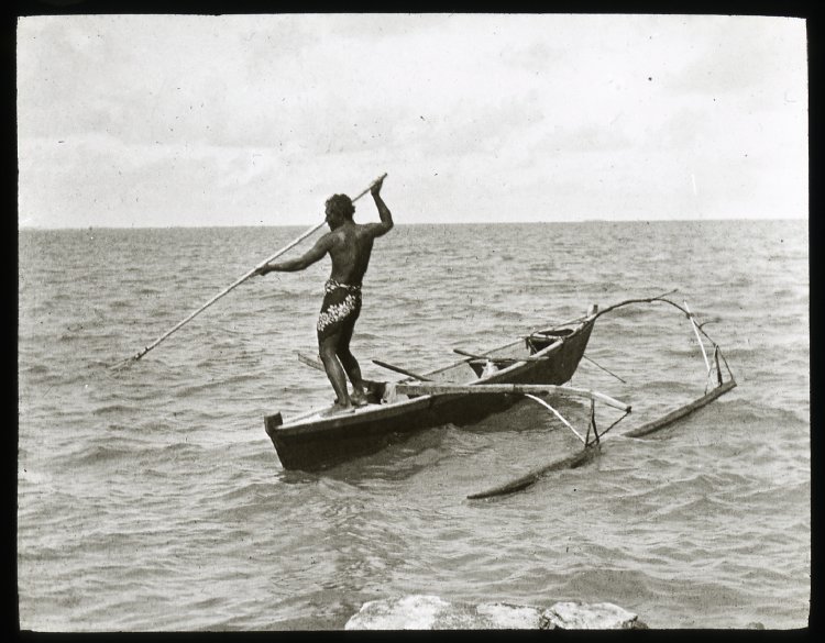 Polynesian_outrigger_canoe_at_sea,_Oc,G.T.1516,_Mana_Expedition_to_East_Polynesia,_British_Museum