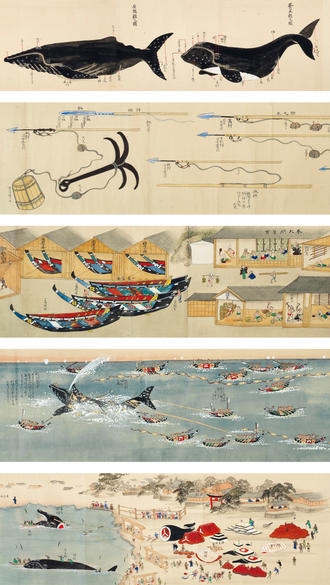 AMBIENTE DELFINI TAIJI Kujirakata-Shosha-Zue-Genuine-illustrations-of-Taiji-Whaling-Techniques-1857