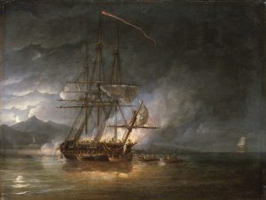 La cattura dell'HMS Hermione, 25 Ottobre 1799. Dipinto di Nicholas Pocock