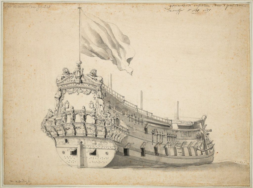 Questa immagine ha l'attributo alt vuoto; il nome del file è W.-Van-de-Velde-il-Giovane-Admiral-of-Genoa-1655-National-Maritime-Museum-of-Greenwich-1024x760.jpg