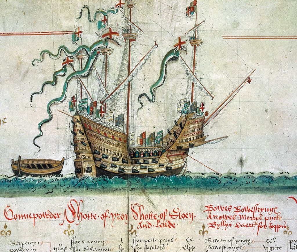 Questa immagine ha l'attributo alt vuoto; il nome del file è MARINA-UK-MARY-ROSE-1062px-WP_Mary_Rose_Anthony_Roll-1024x868.jpg