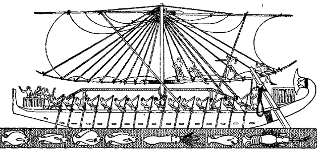 Questa immagine ha l'attributo alt vuoto; il nome del file è ARCHEOLOGIA-EGITTO-640px-CB-Ship-Fig1-HatshepsuSailingBoat.png