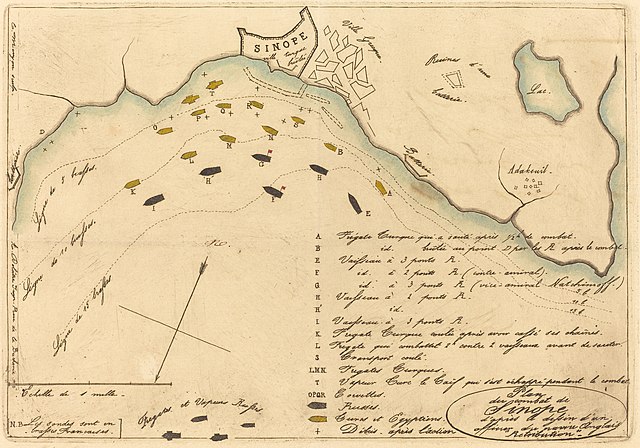 Questa immagine ha l'attributo alt vuoto; il nome del file è STORIA-NAVALE-SINOPE-640px-Charles_Meryon_Plan_du_Combat_de_Sinope_Plan_of_the_Battle_of_Sinope_1853_NGA_9139.jpg
