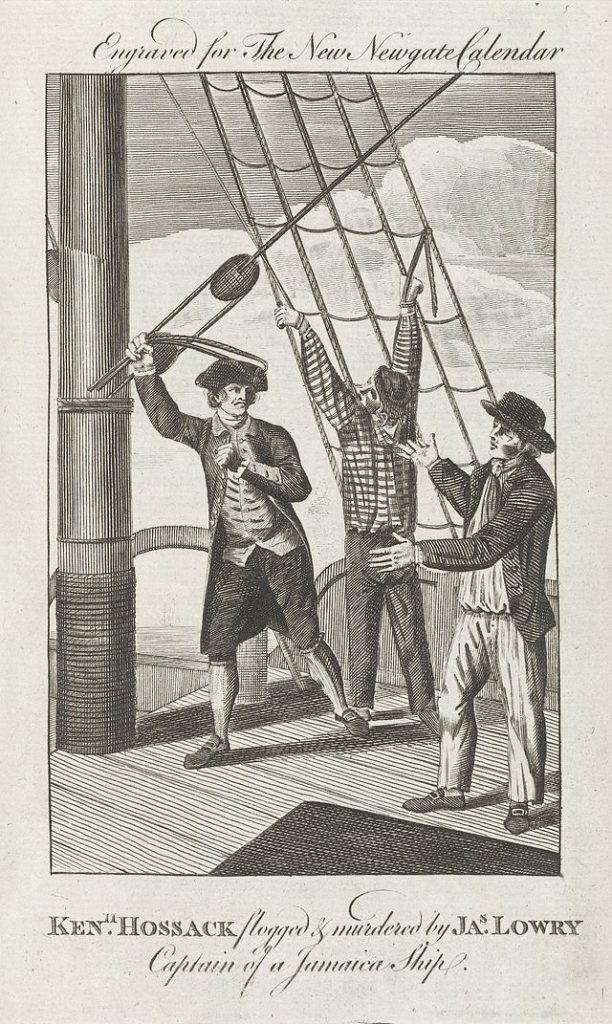 Questa immagine ha l'attributo alt vuoto; il nome del file è MARINERIA-640px-Captain_James_Lowry_flogging_and_murdering_Kenith_Hossack_Wellcome_L0040868-612x1024.jpg