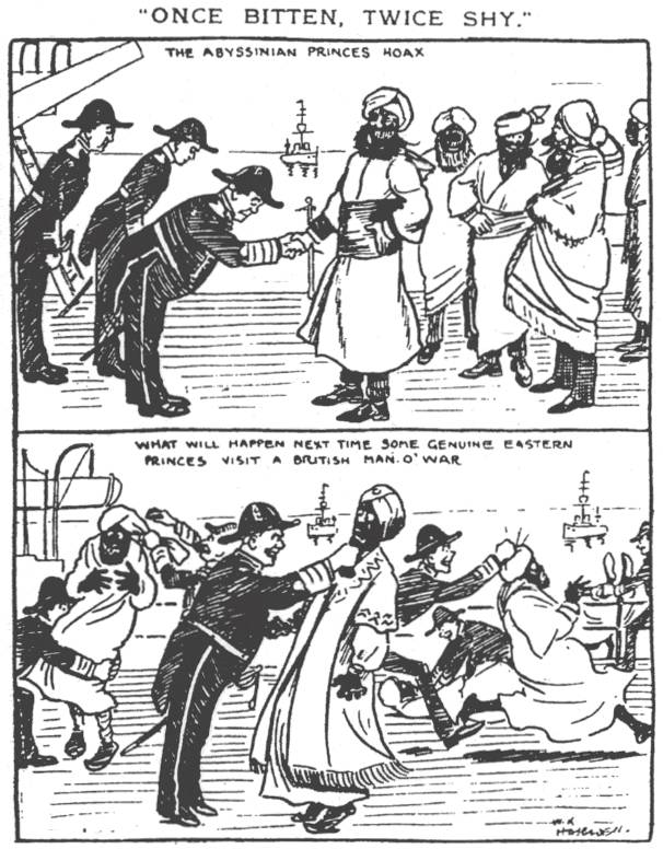 Questa immagine ha l'attributo alt vuoto; il nome del file è MARINA-UK-DreadnoughtHoaxCartoonDailyMirrorFebruary1910.jpg