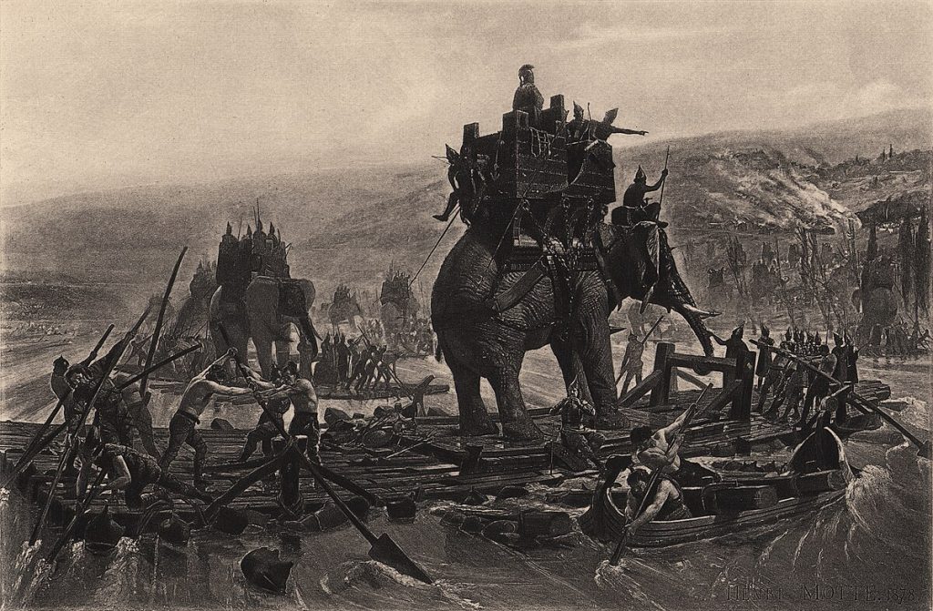 Questa immagine ha l'attributo alt vuoto; il nome del file è STORIA-ROMANA-Hannibal_traverse_le_Rhone_Henri_Motte_1878-1024x671.jpg