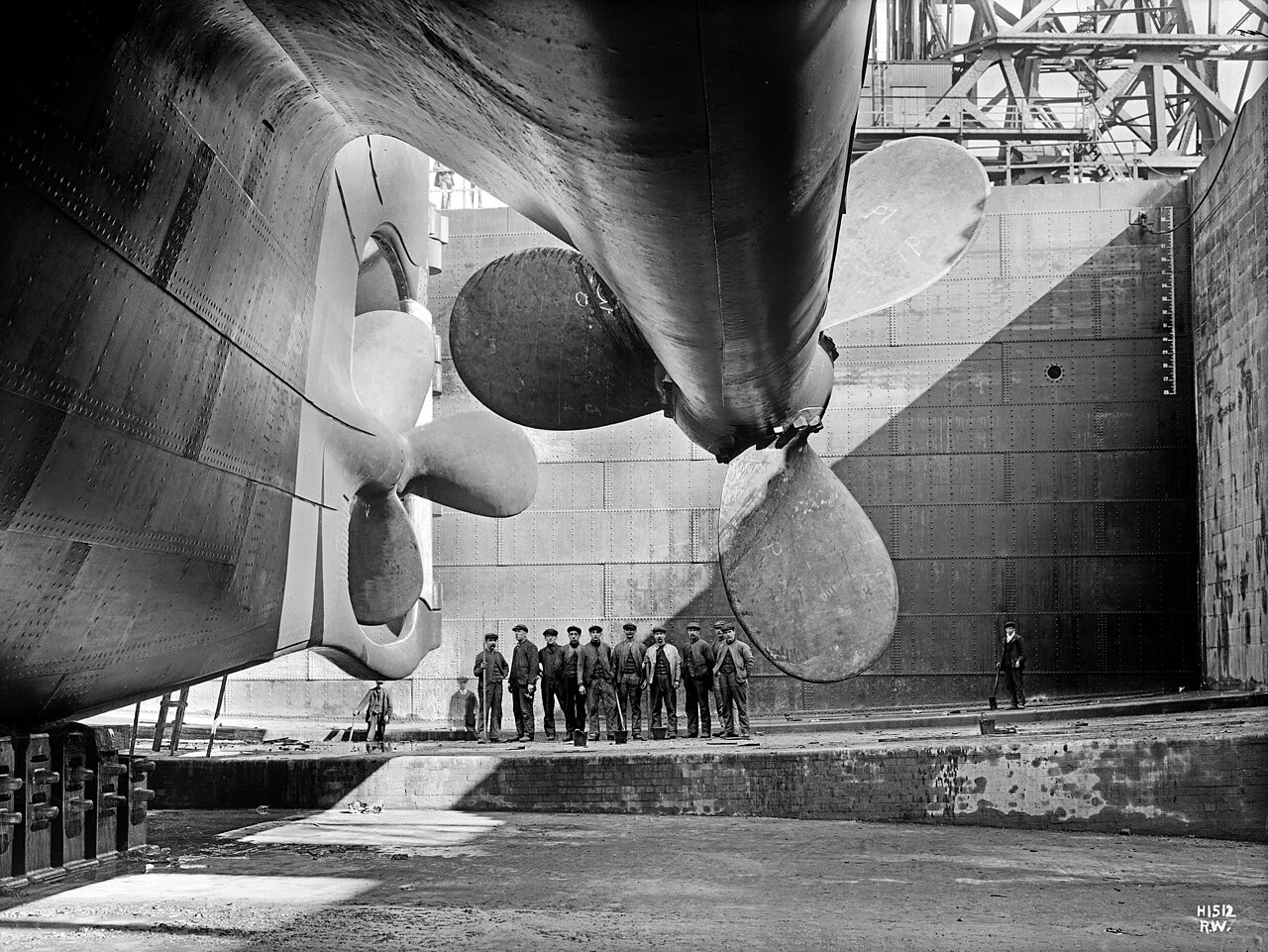 RMS Olympic_rudder_before_launch