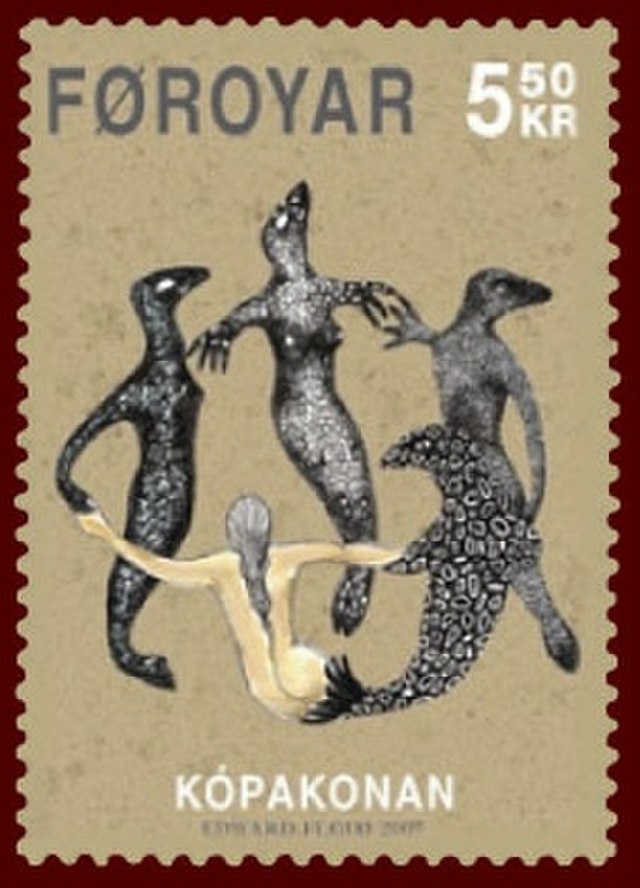 Questa immagine ha l'attributo alt vuoto; il nome del file è Faroese_stamp_579_the_seal_woman.jpg