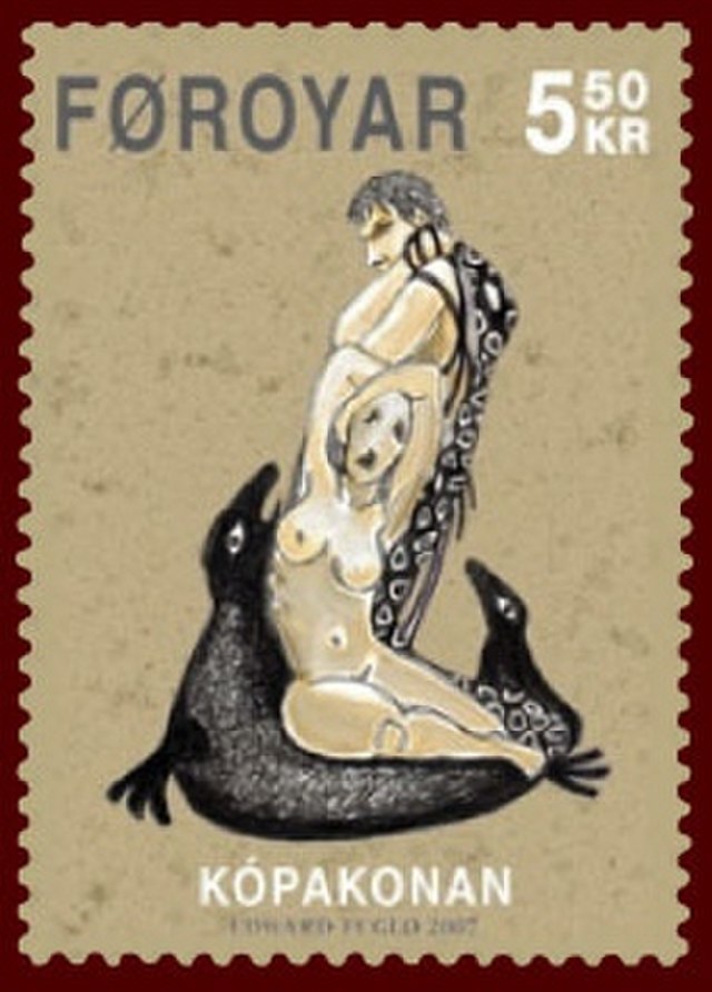 Questa immagine ha l'attributo alt vuoto; il nome del file è Faroese_stamp_580_the_seal_woman.jpg