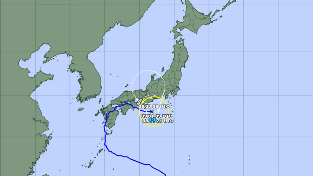 Questa immagine ha l'attributo alt vuoto; il nome del file è la-traiettoria-del-tifone-shanshan-nell-arcipelago-giapponese-japan-meteorology-agency-1024x576.webp