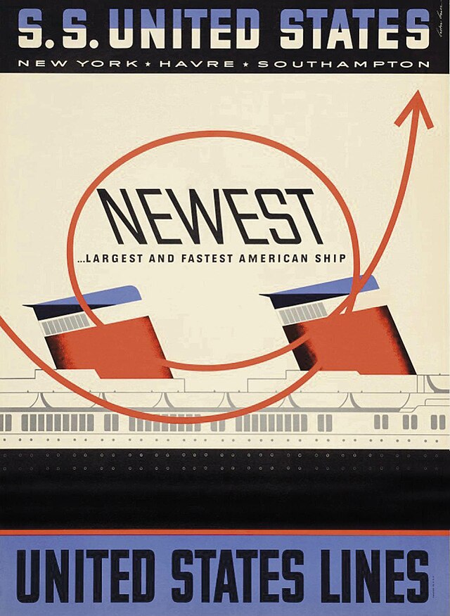 Questa immagine ha l'attributo alt vuoto; il nome del file è 1951_SS_United_States_Travel_Poster_by_Lester_Thomas_Beall_1.jpg