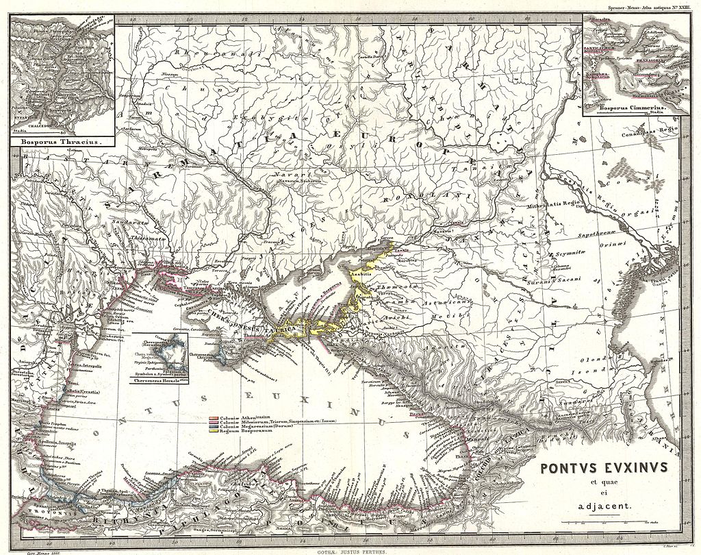 Questa immagine ha l'attributo alt vuoto; il nome del file è 1865_Spruner_Map_of_the_Black_Sea_and_Adjacent_Regions_-_Geographicus_-_PontusEuxinus-spruner-1865.jpg