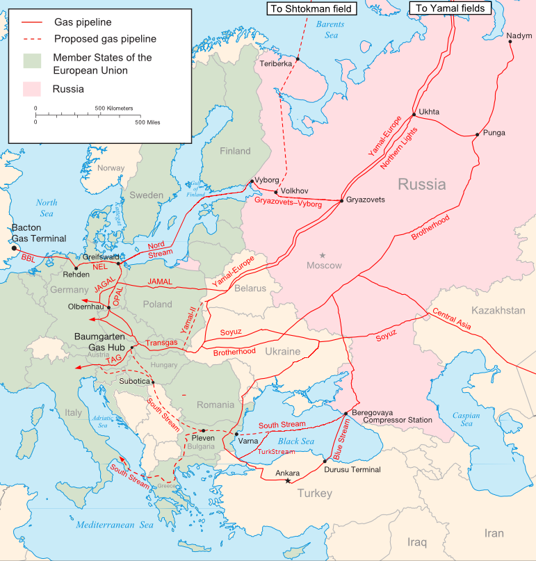 Questa immagine ha l'attributo alt vuoto; il nome del file è Major_russian_gas_pipelines_to_europe.png