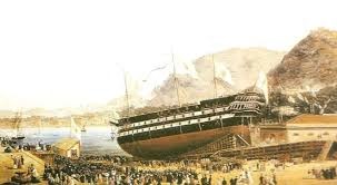 Questa immagine ha l'attributo alt vuoto; il nome del file è Varo-di-prora-del-Monarca-a-Castellammare-di-Stabia.jpg