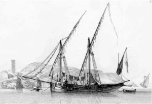 MISTICO BATTELLO XIX SECOLO MEDITERRANEO PIRATI